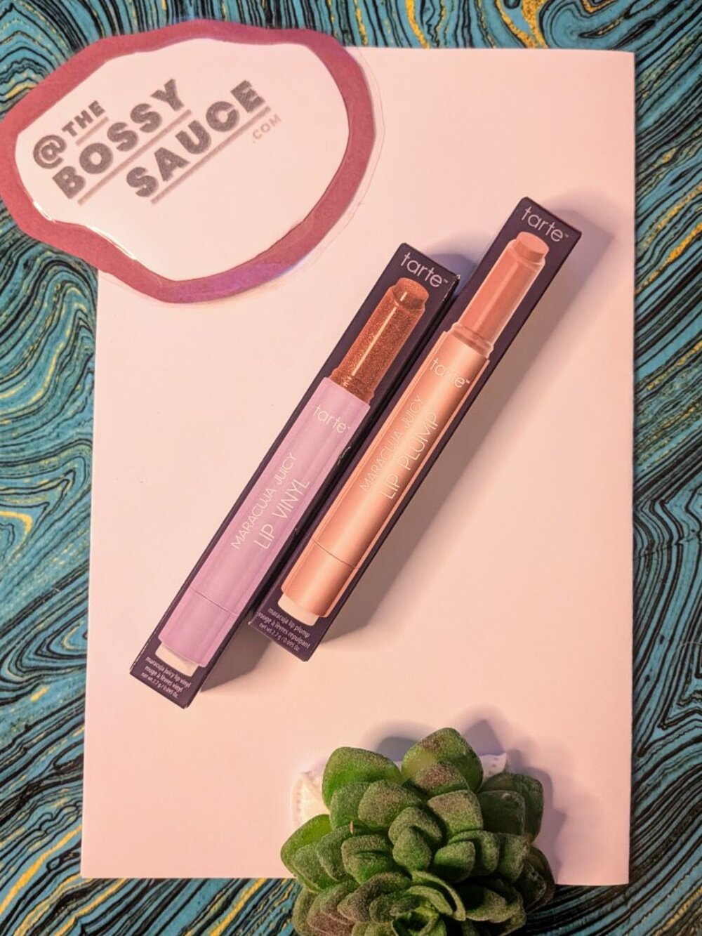 🌸  Tarte Maracuja Juicy Lip Vinyl & Lip Plump DUO Cinnamon Spice & Dusty Mauve